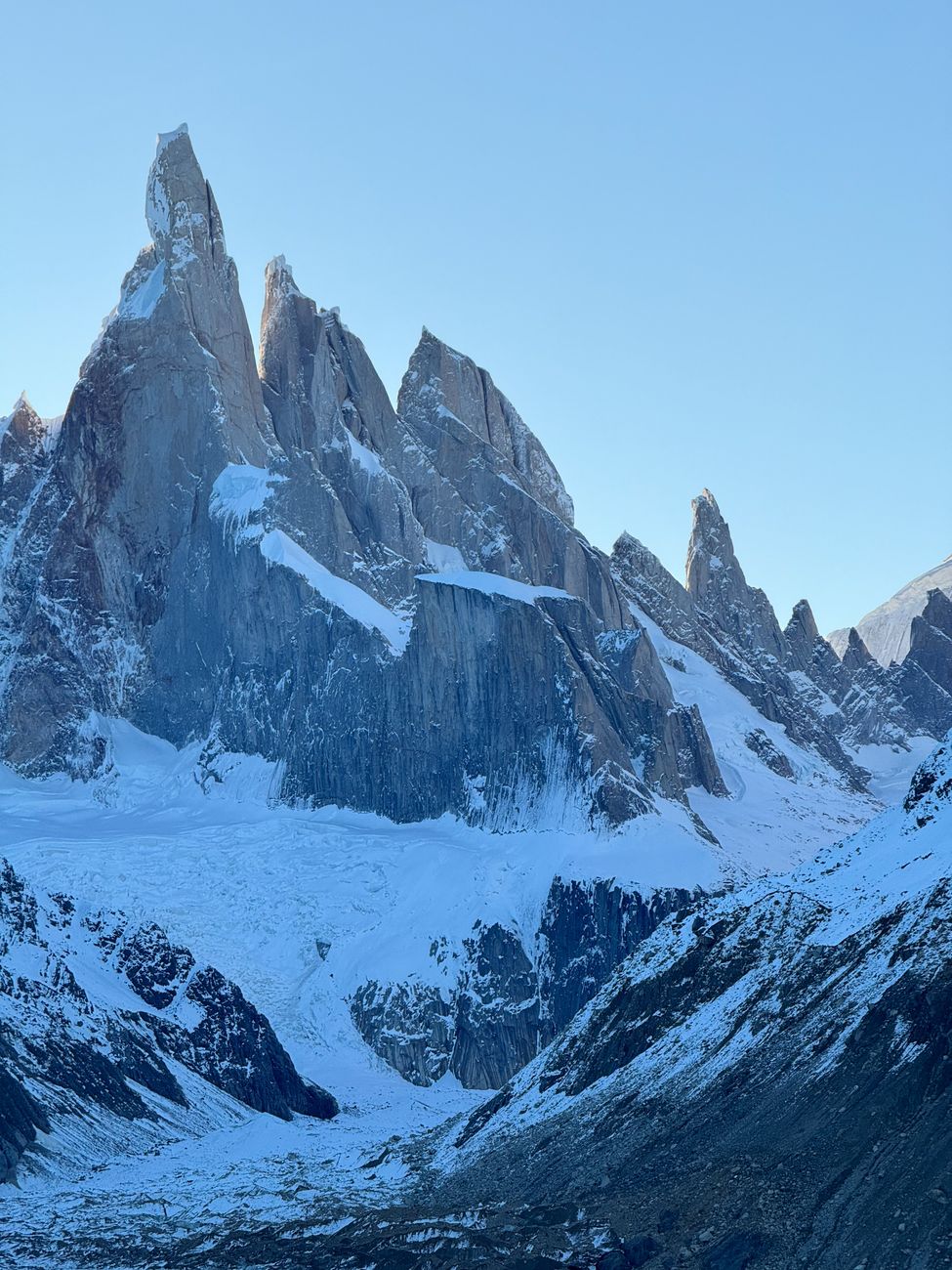 Glacial mountains and water in Torres del Paine